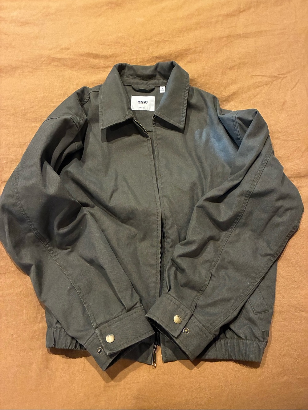 TNA Women’s Dark Olive Caddie Blouson Jacket - heritage canvas fabric. Small